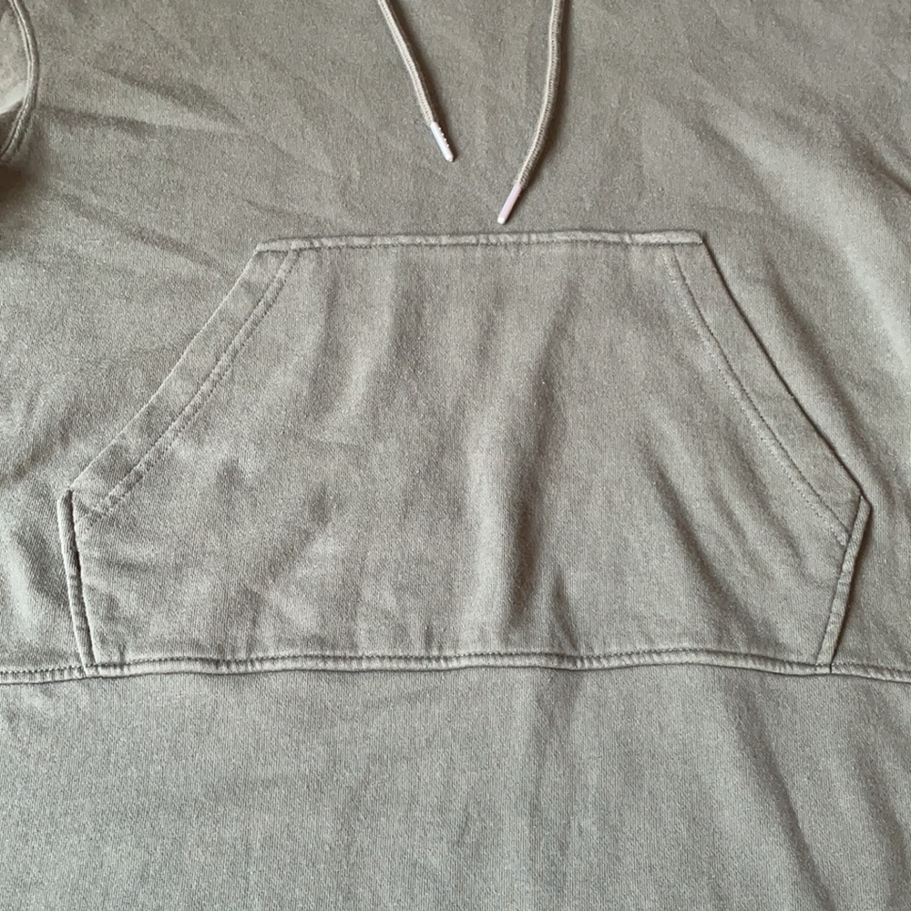 7 For All Mankind Green Hooded Long Sleeve Oversized Sweatshirt Dress - Picture 9 of 13